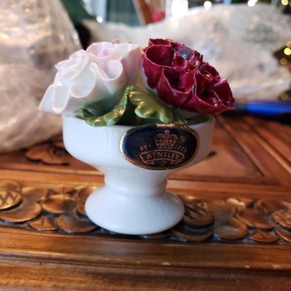 VINTAGE Aynsley Bone China September "Dahlia" flower basket made‎ in England - Picture 6 of 7